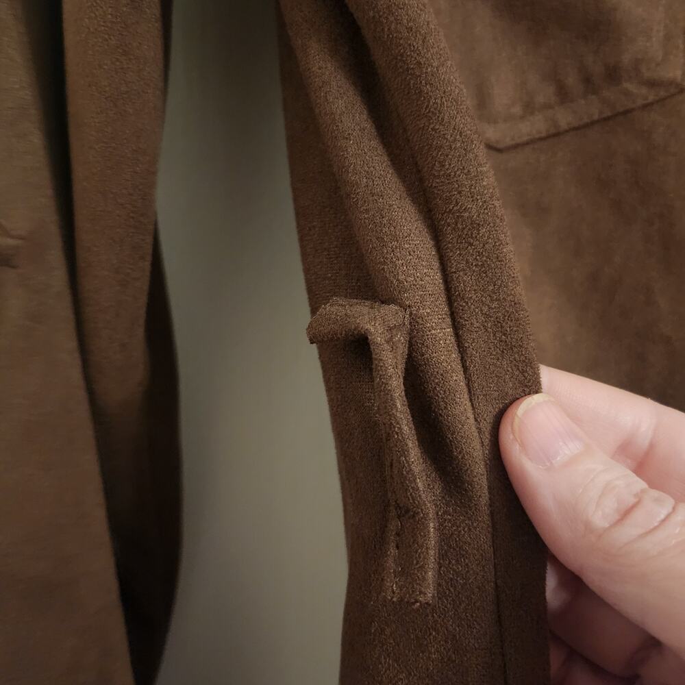 Passport Faux Suede Shirt Dress Womens Lrg, Fluid, Soft Fabric, Missing Belt - Picture 6 of 10